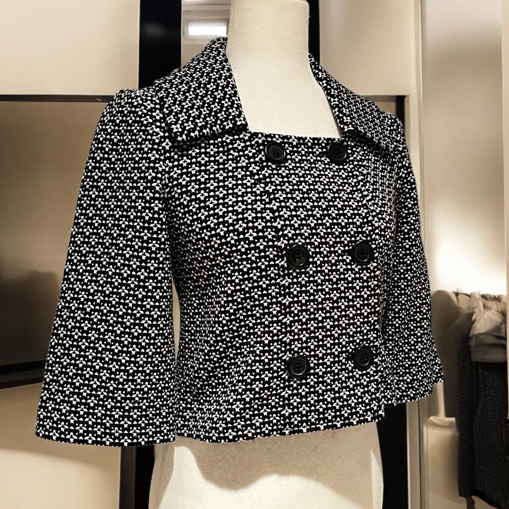 NEW White House Black Market Knit Cropped Sweater Jacket w 3/4 Sleeves  NWOT